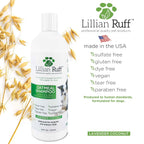Lillian Ruff Calming Oatmeal Pet Shampoo for Dry Skin & Itch Relief with Aloe & Hydrating Essential Oils - Replenish Moisture & Deodorize - Tearless Dog Shampoo for Normal/Sensitive Skin (16oz)