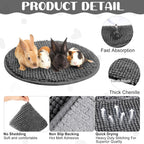 Amylove 4 Pcs Guinea Pig Cage Liner Guinea Pig Bedding Washable Fleece Pee Pads Reusable Small Animals Training Mat Small Animal Sleeping Bed for Bunny Hamster(Dark Gray,Diameter 12 Inch)