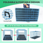BestPet | Dog Crate | 24" | Blue | Foldable Metal Kennel with Double Doors, Secure Slide-Bolt Latches, Leakproof Tray | Portable Dog Cage for Small Breeds | for Travel, Indoor & Outdoor Use