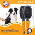 Arm & Hammer Deodorizing Pin & Bristle Dog Grooming Brush with Fragrance Transfer Technology – Scented 2-in-1 Dog Brush for Detangling & Shedding, Pet Brushes for Dogs, Sweet Lily & Vanilla Scent