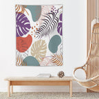 ICMOLYYENLO Tropical Green Leaves Tapestry, Exotic Leaves Beautiful Bedroom Wall Hanging, Floral Poster Blanket for Bedroom Living Room Dormitory Apartment 60x80 Inch