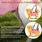 Full Body Dog Lift Harness, Support Senior & Disabled Dogs Walking | Help Up & Down Stairs Grooming, Dog Sling Backpack, Front Hind Leg Joint Injuries, Reflective, Soft Padded Handle | Pink, L