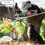 Interactive Dog Bungee Tug Toy Outdoor Hanging Tree Dog Rope Toy with Black Sun-Resistant Rope & Blue Pull Ball Adjustable Tether Tug for Small to Large Dogs Yard Play