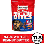 Milk-Bone Peanut Buttery Bites Soft Dog Treats with Real Peanut Butter & Bacon, 11.8 Ounce Bag