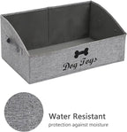 Geyecete 3 Pack Large dog toy bin dog toy box storage box - Foldable Fabric Trapezoid Organizer Boxes with Handle for Dog Toys (Snow Gray-DOG)