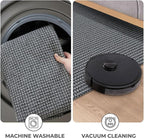 KOZYFLY Extra Long Runners for Hallways 3x14 ft Washable Kitchen Runner Non Slip Rubber Backed Hallway Rug Cotton Entryway Runner Rug Floor Carpet for Indoor Hall, Kitchen, Stair, Grey/Dark Grey