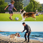 QDAN Dog Soccer Ball Football Set - 2 PCS Dog Balls with Strap for Tug of War, Soccer Ball Football Toys for Small Medium Large Dogs, Herding Ball for Dogs, Dog Birthday Toy