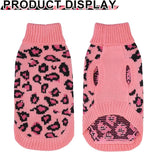 Mihachi Winter Warm Cat Sweater Turtleneck Puppy Pets Sweater Knit Vest Fashion Leopard for Cats Puppy Small Animals Pink Medium