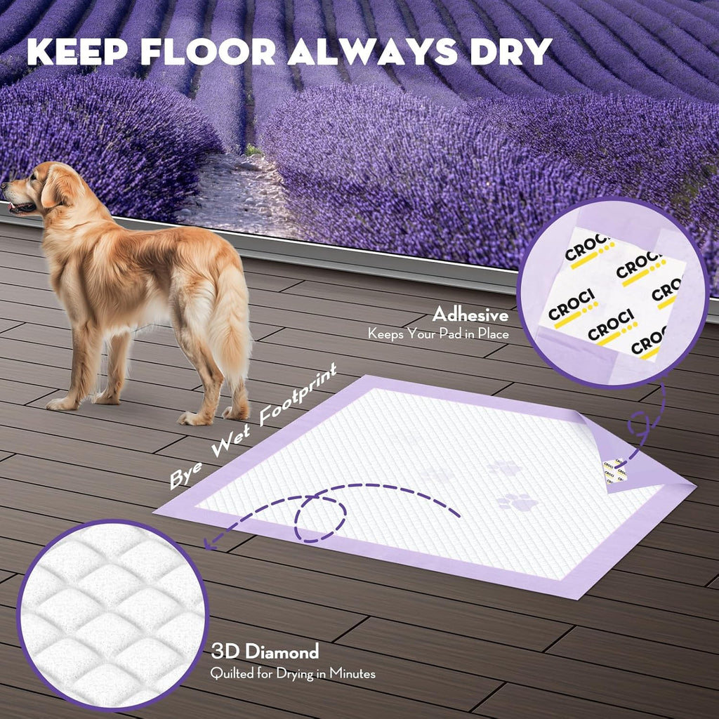 CROCI Dog Pads Extra Large 36x36in, Puppy Pads with Adhesive Tabs Super Absorbent Up to 11 Cups, Disposable (100 Counts)