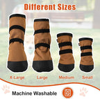 2 Pcs Dog Paw Wound Recovery Boots Non-Slip Dog Protector Boots for Injured Paw Breathable Soft Pet Shoes for Wound Care Outdoor Walking(M,Khaki)