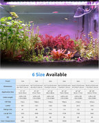 SEAOURA Aquarium LED Light for 12-18in Freshwater Tank, Full Spectrum Aquarium Light for Plant Growth, 6H/8H/12H Timer, WRB 3 Channel Customizable, 10 Brightness & 11 Colors, Adjustable Bracket