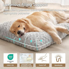 EHEYCIGA Washable Large Dog Bed for Crate 35x23 Inch, Kennel Pad for Dogs Up to 45 lbs, Plush and Comfy Pet Sleeping Mat, Grey