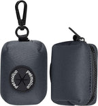 Petmolico Dog Poop Bag Holder Leash Attachment, Dog Waste Bag Dispenser Zippered Pouch, Fits Any Dog Leash, Includes Free Roll of Dog Bags, Poop Bag Dispenser - 2 Pack, Deep Gray