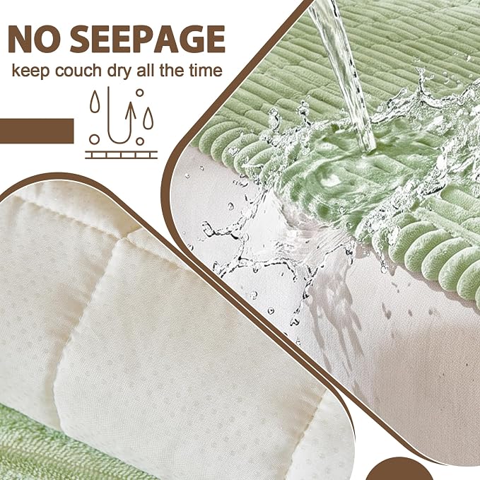 FUANGUI Waterproof Couch Cover Sofa Cover for Dogs and Pets Sofa Protector | Non-Slip Washable Fuzzy Soft Cat Sofa Slipcover for 2-3 Cushion Couch Sofa Pet Friendly, Grass Green, 27.6" x 94.5", 1 pcs