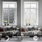 Kromapolis Window Film, Window Privacy Film Frosted, Vinyl Glass Covering, Stained Glass Decorative Film, Static Window Clings, Non-Adhesive (Grayish Black, 29.5 x 78.7 inch)
