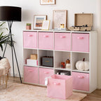 GRANNY SAYS Cube Storage Bins - 13x13 Cubby Organizer with Handle, Collapsible Storage Baskets for Shelves, Pink, 8-Pack