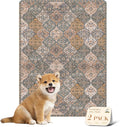 nunubaby Washable Pee Pads for Dogs, Stylish, Non-Slip and Leak-Proof Pee Pads. Reusable Potty Pads for Dogs for Crates and Floors.(Brown/Multi, 18" x24")