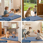 Smiry Dog Door Mat for Muddy Paws 40x32, Absorbs Moisture and Dirt Doormat, Non-Slip Washable Quick Dry Chenille Front Door Mat Indoor Entrance, Entryway Carpet for Inside Floor, Airy Blue