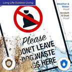Please Don't Leave Dog Waste Bags Here 24x30 Inches, Rust Free .063 Aluminum, Fade Resistant, Made in USA