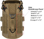 ICEFANG No Pull Tactical Dog Harness for X-Large Dogs,Adjustable Dog Vest | Control Handle,MOLLE Panel,Front Hook,3 Leash Clips,Soft Padded,for walking training,Brown,X-Large