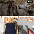 Cat Scratch Furniture Protector - 118" x 13.8" Trimmable Self-Adhesive Cats Claws Scratch Pads, DIY Cat Climbing Couch Protector for Scratch Post Cat Tree Replacement Indoor (Dark Blue)