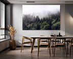Nature Wall Art Prints - Ocean Forest Mountain Lake Canvas Landscapes - Small to Extra Large Living Room Bedroom Kitchen Bathroom Décor (Foggy Pine Forest, 16L" x 24W")