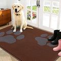 FONEYI Indoor Door Mat, 32"x48" Dog Mats for Muddy Paws, Rubber Backing Non Slip Super Absorbent Washable Entryway Rug, Low-Profile Front Back Door Mats, Inside Floor Doormats for Entryway, Brown