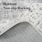 3x6 Kitchen Runner Rug Washable - Vintage Wide Hallway Carpet with Non Slip Backing Machine Woven Stain Resistant Bedroom Rugs Distressed Home Decor Floor Mat for Bathroom Laundry (Grey,3x6)