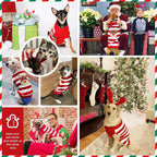 PETCARE Reindeer Christmas Dog Sweater Red Striped Cat Sweater Cartoon Elk Pet Vest Holiday Dog Clothes Puppy Sweaters for Small Medium Large Dogs Cats Fall Winter Outfits Xmas Dogs Costume,Large