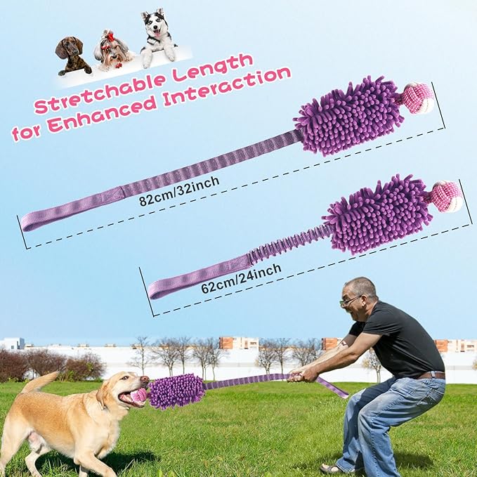 wodoca Dog Tug Toys for Aggressive Chewers, Interactive Dog Rope Toy, Tug of War Toys, Puppy Chew Toys Rope with Strong Squeak, Knots Cotton for Teeth Cleaning, Training Medium, Large Dogs