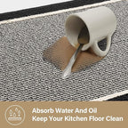 GRANNY SAYS Kitchen Mats for Floor, Kitchen Rugs Non Slip Washable, Runner Rugs for Kitchen Floor, 59" x 17.7", Stain Resistant Comfort Standing Mat Made of 100% Polypropylene, Black - White Stripes