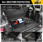 Cargo Mats for 2018-2025 Jeep Wrangler JL 4X4 Floor Liners with Trunk Mat All Weather TPE Protector Rear Floor Trunk Liners for 18-25 Wrangler JL 4X4 4 Door Accessories
