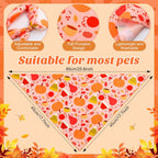 Abbylike 50 Pcs Fall Thanksgiving Dog Bandana Bulk Pumpkin Bandana for Dogs Triangle Kerchief Bib Scarf for Pets Autumn Costume Photo Props Accessories Pet Shops, 25 Styles (25.6 x 17.7 x 17.7)