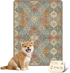 nunubaby Washable Pee Pads for Dogs, Stylish, Non-Slip and Leak-Proof Pee Mat. ultra-absorbent Reusable potty pad for Crates and Floors.(Cream/Multi, 18" x24" )