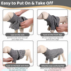 Queenmore Small Dog Pullover Sweater, Cold Weather Cable Knitwear, Classic Turtleneck Thick Warm Clothes for Chihuahua, Bulldog, Dachshund, Pug (Slate Grey, X-Small)