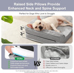 Rainmr Orthopedic Dog Bed for Small and Medium Dogs, Memory Foam Pet Bed with Washable Removable Cover, Nonskid Bottom, Waterproof, for Indoor, Outdoor, Crate ＆ Car Use, 30x20x6 Inches, Light Grey