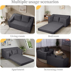 MeMoreCool Convertible Sofa Bed, Pull Out Loveseat Sofa Sleeper Couch for Bedroom Living Room Lounge, 2 in 1 Small Couch Bed with Pillow, Foldable Love Seat Futon Corduroy Grey