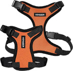 Voyager Step-in Pet Harness - All Weather Mesh, Adjustable Step in Harness for Cats and Dogs by Best Pet Supplies - Orange/Black Trim, M
