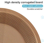 Cat Scratcher, 17.7x17.7 inches Cardboard Cat Scratchers for Indoor Cats, Large Cat Scratching Board, Round Bowl Cat Scratch Pad Bed with Catnip
