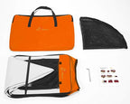 Pawer 36”×18.5” 8-Panel Foldable Pet Playpen, Orange+Grey, Personalize Embroidery Extra Fabric Piece Available, for Cat/Dog/Puppy, 600D Oxford Cloth Portable Indoor & Outdoor Kennel with Carry Bag