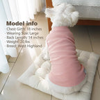 KYEESE 2Pack Waffle Dog Shirts for Small Dogs Stretchy T-Shirts Lightweight Tank Top Sleeveless Striped Vest Breathable Cat Tee, Medium, Pink+Striped