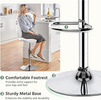 Yaheetech Bar Stools Set of 4, Adjustable PU Leather Swivel Barstools, Modern Counter Stools with Back and Footrest, Counter Height Barstools for Bar, Kitchen, Dining Room, White