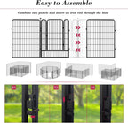 Dog Playpen 40 inch 10 Panels Indoor Dog Pen for Large/Medium/Small Dogs Heavy Duty Metal Dog Fence Outdoor for Yard, Puppy Playpen with Door Portable Pet Fence for RV Camping Yard