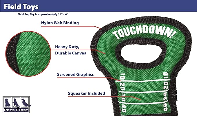 NFL Football Field DOG TOY with Squeaker. - MINNESOTA VIKINGS - For Tug, Toss, and Fetch. - Tough & Durable PET TOY