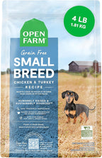 Open Farm, Grain-Free Dry Dog Food for Small Breeds, High-Protein Kibble, Sustainably & Ethically Sourced Ingredients, Non-GMO Veggies & Superfoods, Chicken & Turkey Recipe for Small Dogs, 4lb Bag