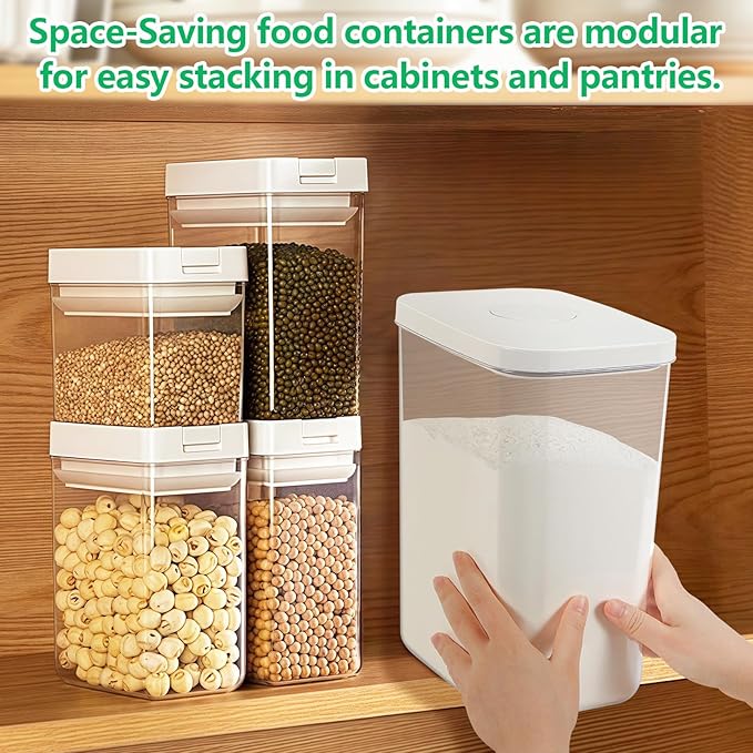 Airtight Flour Rice Storage Container with Pop-up Lid - 6 Qt | 11 Lbs Crystal-Clear Plastic Bread Container, Tall and Slim Storage Bin Fit for Kitchen Pantry Organization