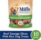 Milo's Kitchen Homestyle Dog Treats, Beef Sausage Slices, 10 Ounce, High Protein, No Artificial Flavors
