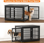 38 Inch Heavy Duty Dog Crate Furniture for Large and Medium Dogs, Decorative Pet House End Table, Wooden Cage Kennel Furniture Indoor, Gray
