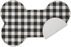 DII Braided Pet Mat Collection 100% Cotton, Bone Shape, Black/White Buffalo Check