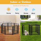 Tall Garden Fence, 32 in(H) Dog Fence Outdoor for Yard. 12 Panels Total 26.6 Ft(L) Puppy Playpen, Suitable for Indoor or Outdoor Use Play Pens for Puppys, Large Dog Pen, Fences for Garden